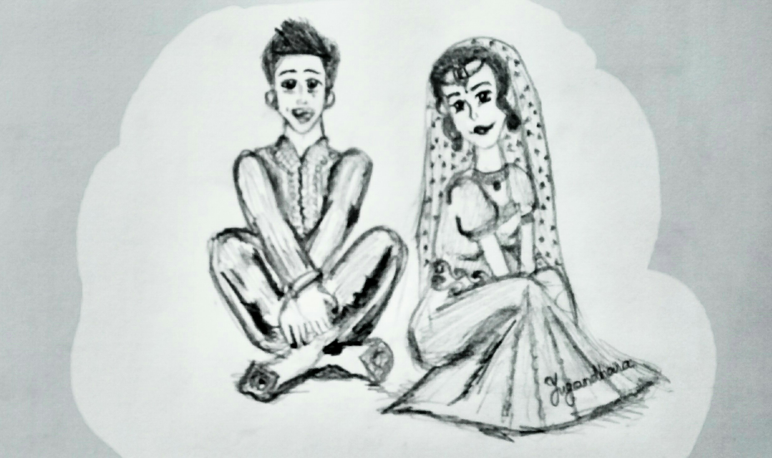 Charcoal Paper Couples pencil drawing, Size: 14*16 Inch at Rs 1200/piece in  Tiruvallur